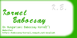 kornel babocsay business card